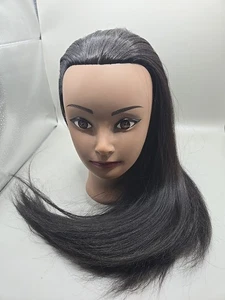 Mannequin Head For Hairdresser Professional 19" Brown Hair - Picture 1 of 10