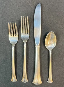 8 Place Settings of Gorham NEWPORT SCROLL Sterling Silver Flatware 32 Pcs. (KMT) - Picture 1 of 8