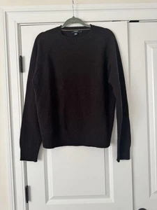 Suéter J.Crew Para Hombres Mediano Negro 100% Lana de Cordero Cuello Redondo Tejido Raglán Pullover - Imagen 1 de 5