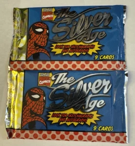 SKYBOX MARVEL THE SILVER AGE TRADING CARD HOBBY PACK NEW SEALED 9 Card Packs x2 - Picture 1 of 2