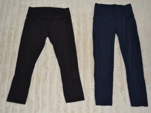 Lululemon Black/Navy Blue LOT of 2 Women's size 6 Workout Athletic Pants legging - Picture 1 of 8