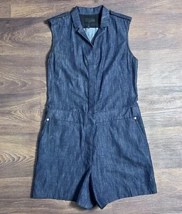 Rag & Bone New York 100% Cotton Chic Blue/Grey Romper Size 0 Made in USA - Picture 1 of 18