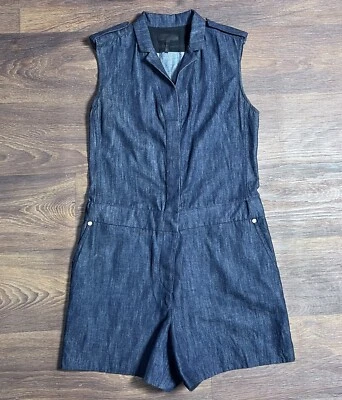 Rag & Bone New York 100% Cotton Chic Blue/Grey Romper Size 0 Made in USA - Image 1 of 4