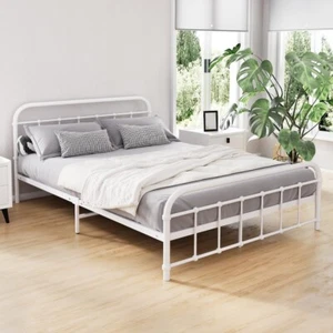 Double Metal Bed Frame with Headboard(Base Only), Metal Platform Bed with Easy A - Picture 1 of 7