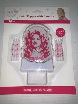 Dolly Parton Iluminar Pastel Topper Con Velas Velas De Cumpleaños Decoración De Pasteles Foto 1 de 2