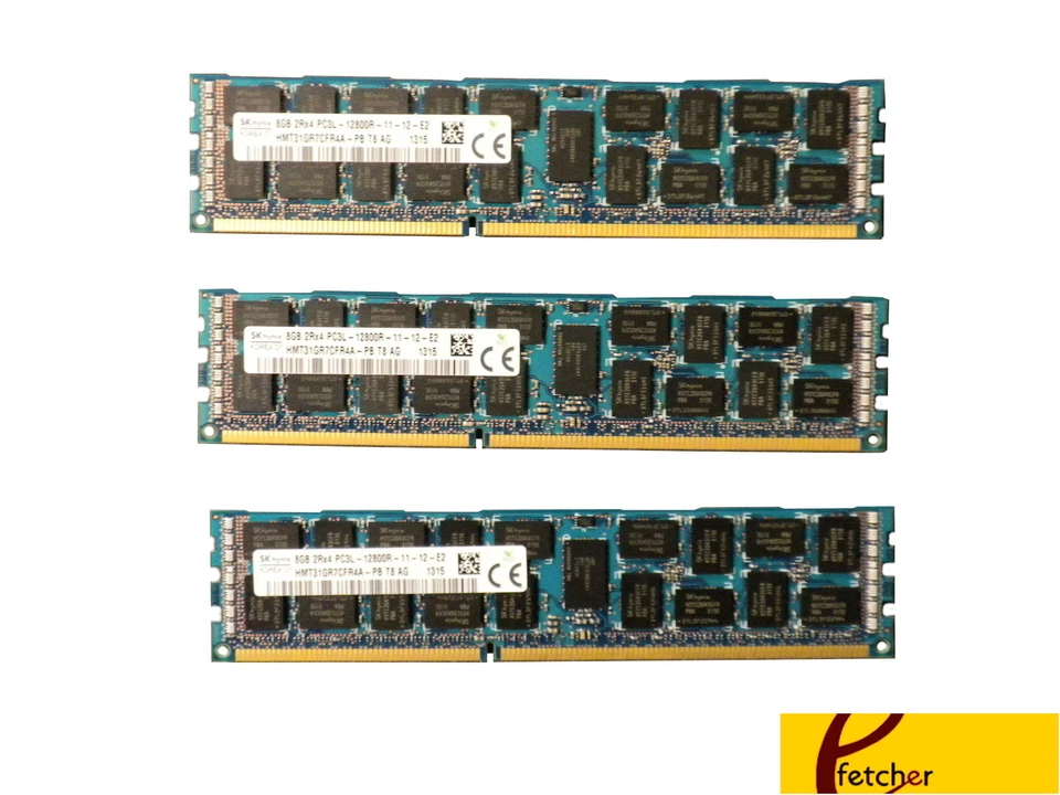 24GB (3x8GB) Dell PowerEdge R320 R415 R420 R510 R515 R520 R620 R715 R720 Memory - Image 1 of 1