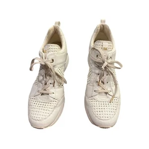 Michael Kors Gentry Keilabsatz Trainer Turnschuhe MK Logo weiß Größe 11 - Bild 1 von 7