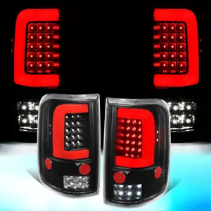 FOR 2004-2008 FORD F150/LOBO PAIR RED 3D LED BAR TAIL LIGHT REVERSE LAMPS BLACK - Picture 1 of 10