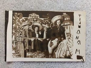 Vintage 1930s Tijuana Mexican Zebra RPPC Mexico California Donkey Ladies - Picture 1 of 3