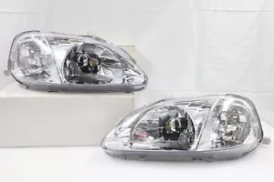 For-1999 2000 Civic Type R Style EK9 EK4 EM1 JDM Clear Headlights CTR Si - Picture 1 of 10