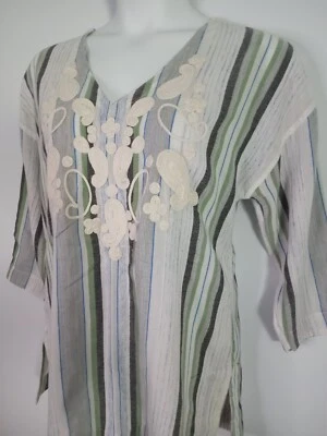 Túnica romántica bordada a rayas soft around para mujer de ganchillo mediano Foto 1 de 4