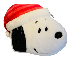 NEW CVS Exclusive Peanuts Snoopy Christmas Plush Fluffy Pillow w Red Santa Hat - Picture 1 of 5