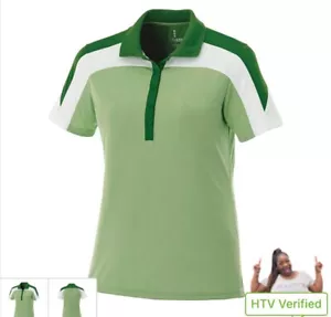 Women Vesta Short Sleeve Polo Green White Smooth Quality On Sale Medium. 60% Off - Picture 1 of 2