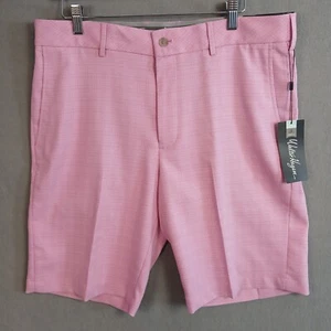 Walter Hagen Men's Perfect 11 Golf Shorts Size 34 Pink Cream Tonal Plaid NWT - Picture 1 of 15