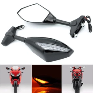 Left &Right LED Turn Signal Mirrors For Honda CBR900RR 93-04 CBR1000RR 04-07 - Picture 1 of 7