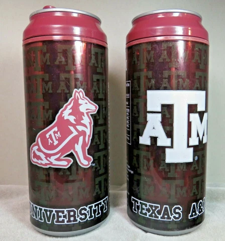 Texas A&M Aggies pair of Cool Gear Insulated tumblers Soda can look-like Cover