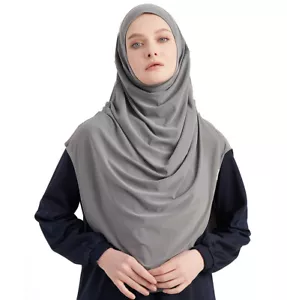 Hiyab largo instantáneo islámico musulmán fácil de una pieza Modefa Premium - gris - Imagen 1 de 4