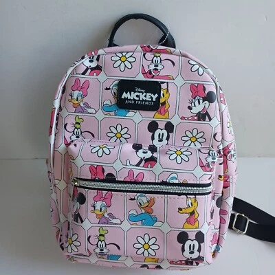 Disney Mickey Mouse Friends Mini Backpack Bioworld Faux Leather Pink Bounding - Image 1 of 4