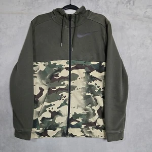 Nike Sudadera con Capucha Camuflada Verde Entrenamiento Para Hombres Mediana Cremallera Completa CU6048-355 *Mancha* - Imagen 1 de 9