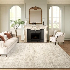 Washable Area Rug 8x10, Large Soft Rugs for Living Room Vintage Beige Rug 8x1... - Picture 1 of 7