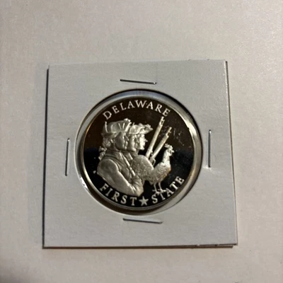 Delaware The First State Rodeny Rides for Independence Art Sterling Silver Coin - Image 1 of 4