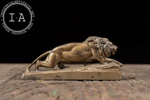 Early 20th Century Cast Brass Figural Lion Advertising Paperweight - Picture 1 of 4