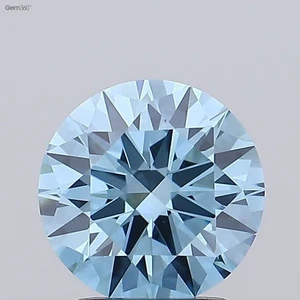 2.01 ct FANCY VIVID BLUE-VVS2 Round Diamond, IGI Certified Diamond - Picture 1 of 5