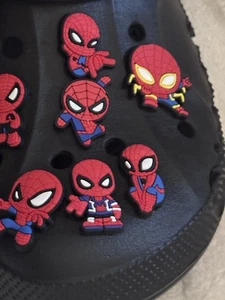 7 Pc Lot Shoe Charms For Crocs Bracelets Bogg Bags Spider-Man Marvel All For $$ - Picture 1 of 2