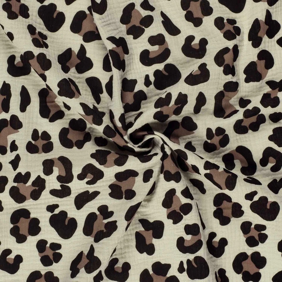 Musselinstoff Panther, beige - Bild 1 von 1