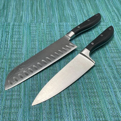 "2 CUCHILLOS Martha Stewart Santoku 7"" Chef 8"" cuchillas de acero inoxidable Full Tang forjado" Foto 1 de 4
