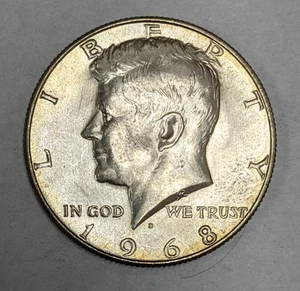 1968 D Kennedy Silber Half Dollar UNC - Bild 1 von 3