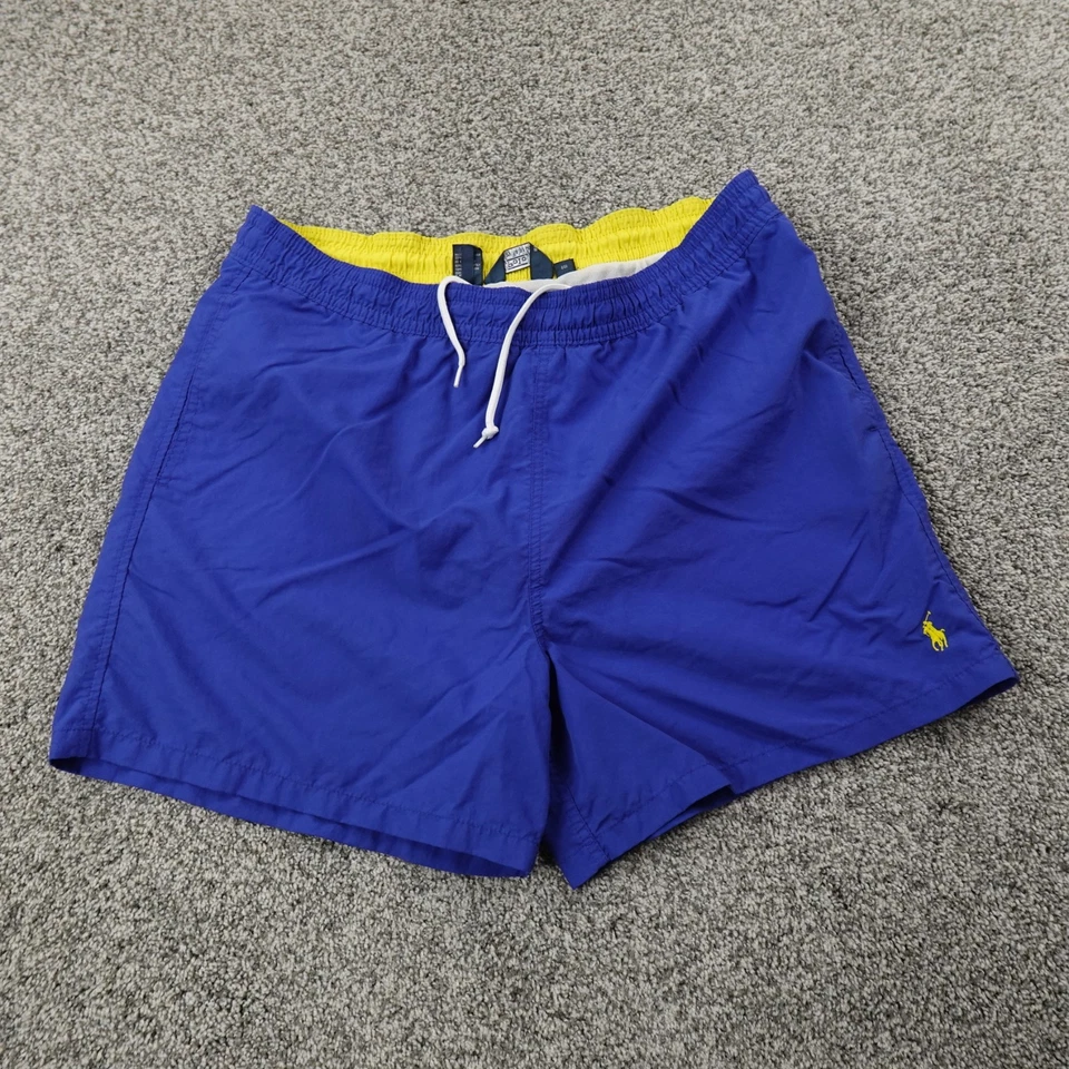 De Colección Polo Ralph Lauren Pantalones Cortos Para Hombres XL Azul Cordón Tabla Bañador Años 90 Y2K Foto 1 de 4