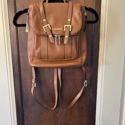 NUEVA Mochila para Mujer Steve Madden Marrón Coñac Blee Foto 1 de 4