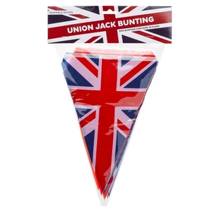 Union Jack Bunting Triangle 20ft 12 Flags, Coronation Jubilee Sporting events - Picture 1 of 7