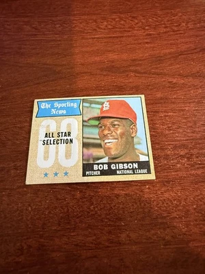 1968 Topps - Sporting News All-Stars Bob Gibson #378 - Imagem 1 de 2