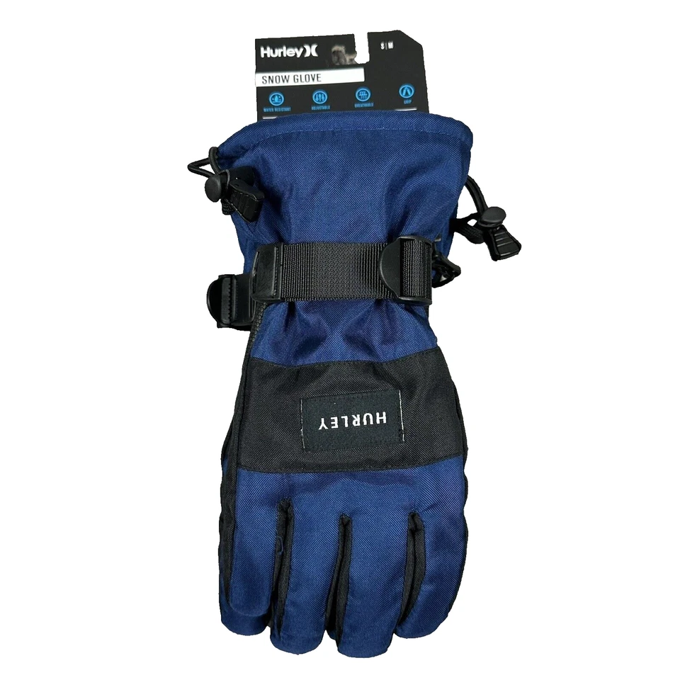 Hurley Mens Water Resistant Ski Snowboard Cold Weather Winter Gloves Navy Sz S/M - Image 1 of 4