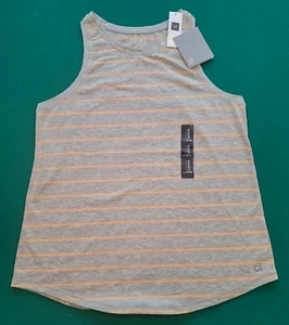 Gap Fit Women's Racerback Tank Gray w/ Orange Stripes Size M New w/ tags - Picture 1 of 4