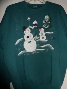 Sudadera Fiesta de Navidad Bling Para mujeres Verde TALLA XL Suéter Hombres de Nieve - Imagen 1 de 4
