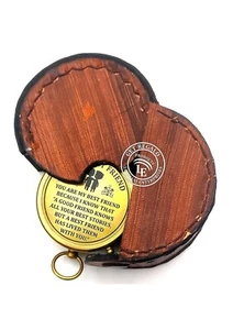 Messing Kompass mit Lederetui Gravur Superheld - Personalisierter Kompass Ges... - Bild 1 von 10