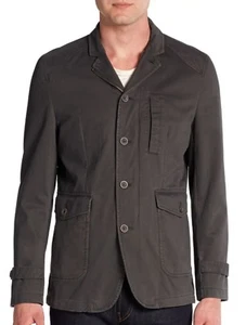 Robert Graham Men's Charcoal Grey Outpost Woven Zip/Button Front Jacket $498 - Picture 1 of 3