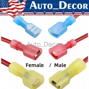 150-300X Spade Wire Electrical Crimp Terminals Insulated Connectors Nylon Fully - Picture 1 of 11