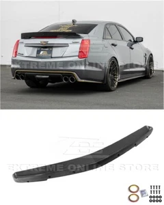 For 16-19 Cadillac CTS-V | FULL CARBON FIBER Rear Trunk Wing Wickerbill Spoiler - Picture 1 of 24