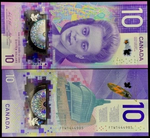 Canada 10 DOLLARS P-113c 2018 POLYMER UNC Rogers/Macklem Canadian BILL BANK NOTE - Picture 1 of 3