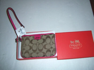  NUEVO ACCESORIO BOLSO COACH DE DISEÑO DE MODA MUÑECA PEQUEÑA CAQUI FUCSIA Foto 1 de 4