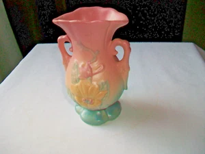 JARRÓN MATE MAGNOLIA CERÁMICA ARTE CASCO VINTAGE #13 ROSA Y AZUL 4 3/4" como está. - Imagen 1 de 13