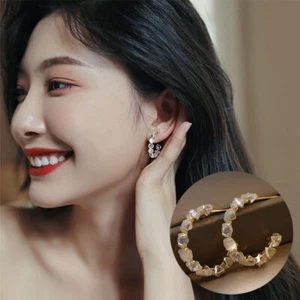 Party Hoop Earrings Opals Jewelry Unusual Temperament Earrings Fashion Luxury - Picture 1 of 9