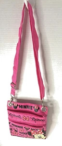 Minnie Mouse Diva Hot Pink Crossbody Purse Passport Bag Tote A37 Has Wear Use. - Picture 1 of 5