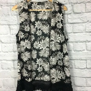 Atmosphere Jacke Kimono Cover Up Damen Gr. L schwarz weiß Sommer Strand Spitze  - Bild 1 von 8