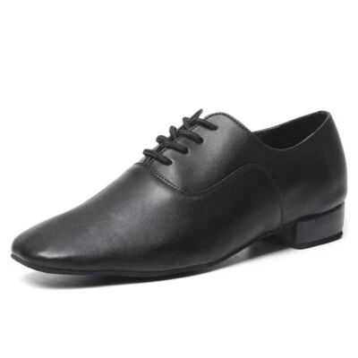 Hombres Zapatos de Baile Latino de Salón Modernos Tango y Salsa Jazz Zapatos 2 cm Cuero Negro Foto 1 de 4