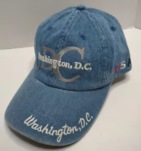 Washing DC USA Denim blau Klettverschluss Einheitsgröße Baseballkappe - Bild 1 von 9